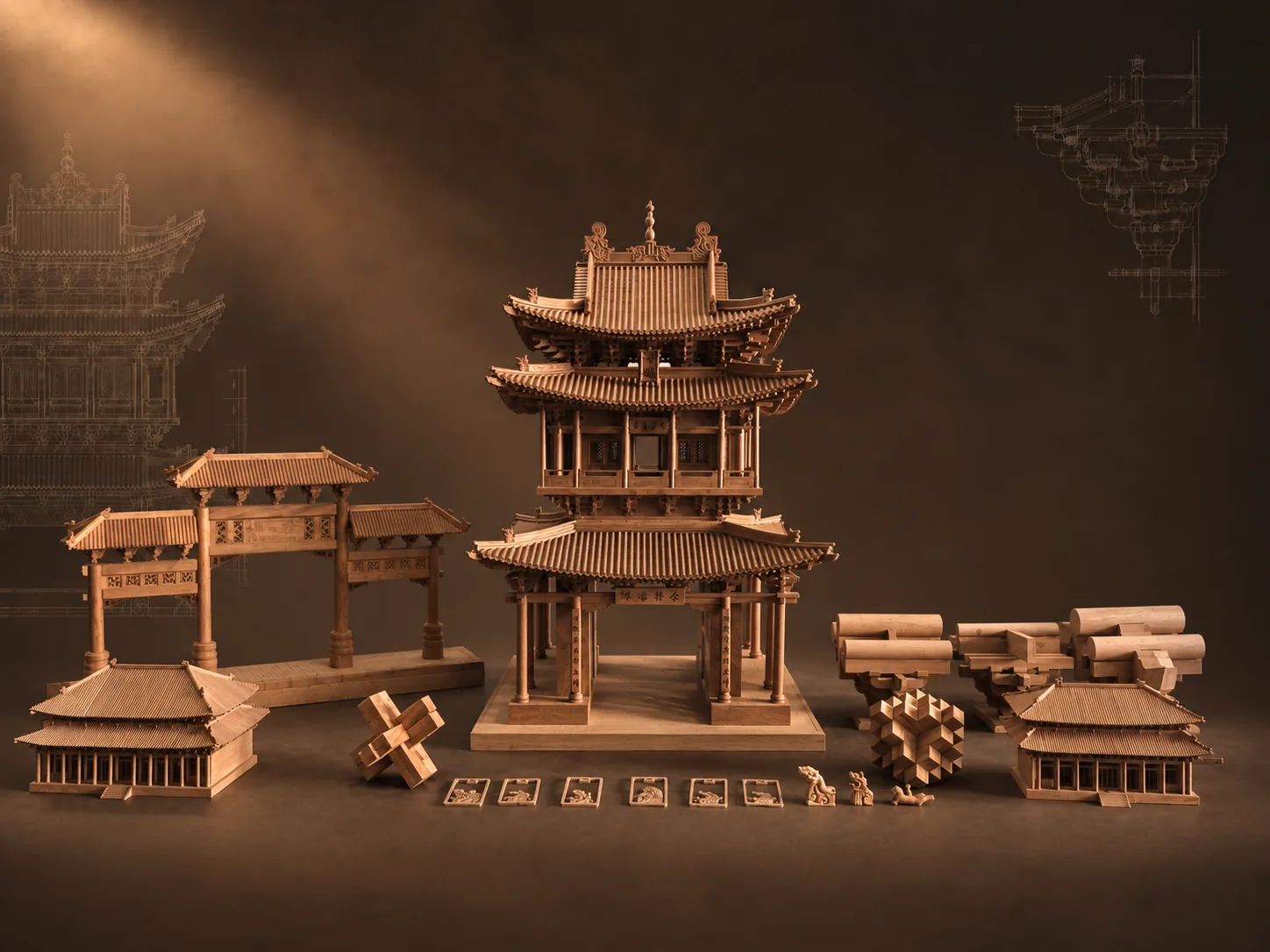 古建筑模型陈列空间